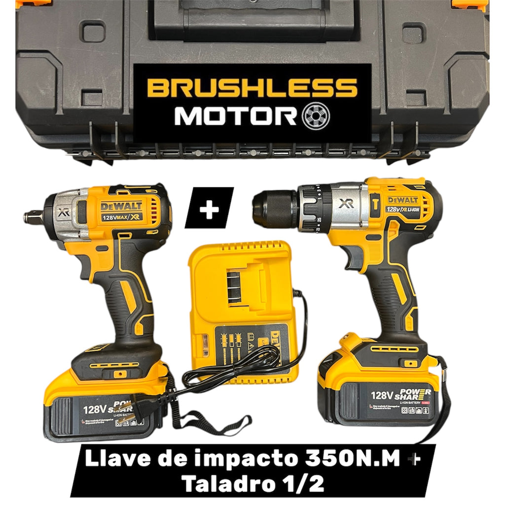 Combo llave de impacto 1/2 350N.M + Taladro inalámbrico 1/2 35N.M