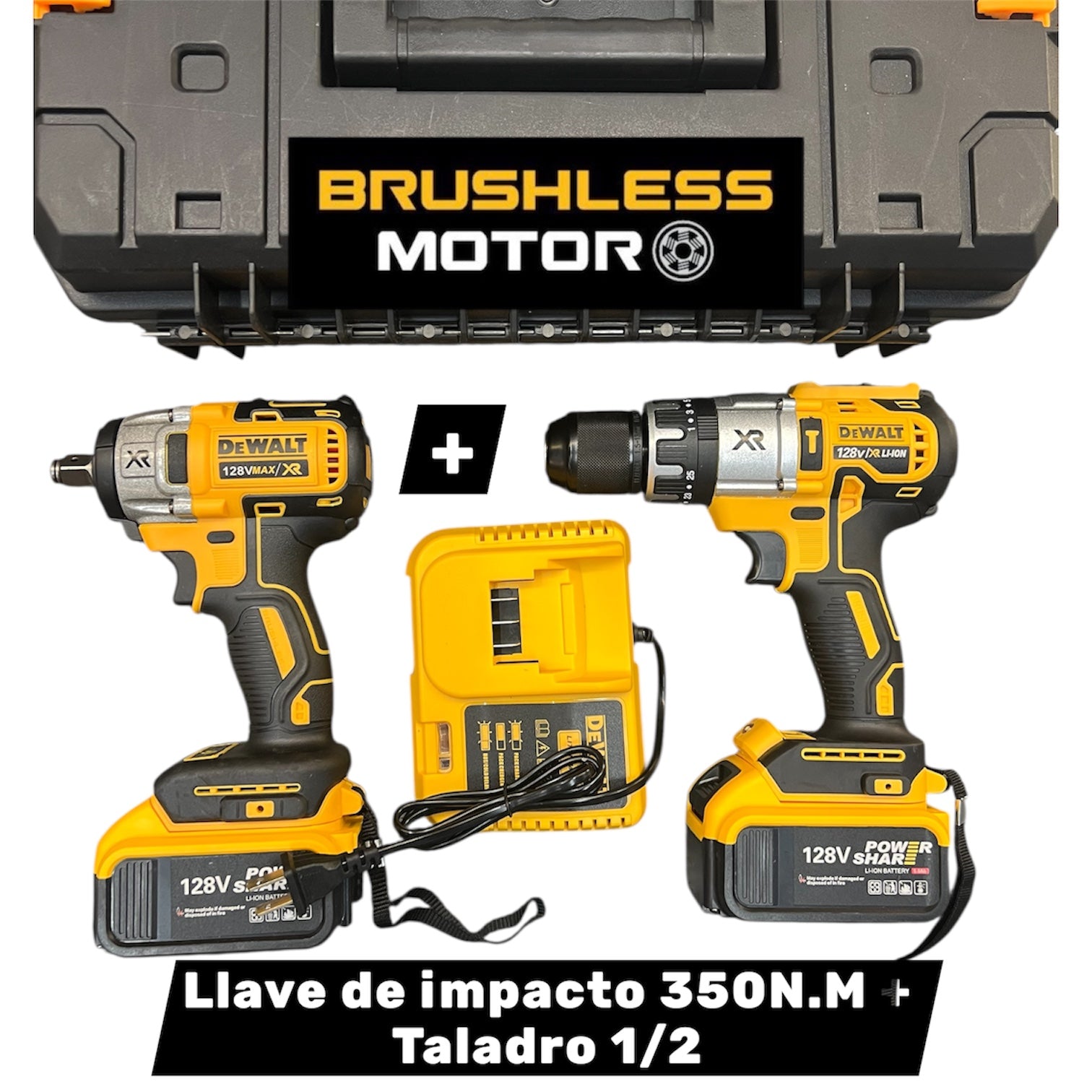 Combo llave de impacto 1/2 350N.M + Taladro inalámbrico 1/2 35N.M