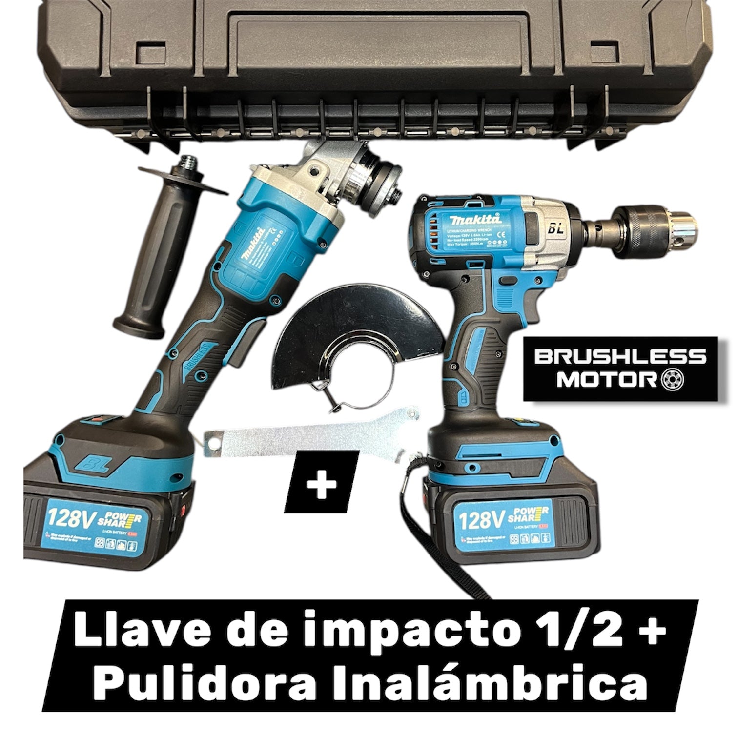 Combo Llave de impacto + Pulidora inalámbrica 128V