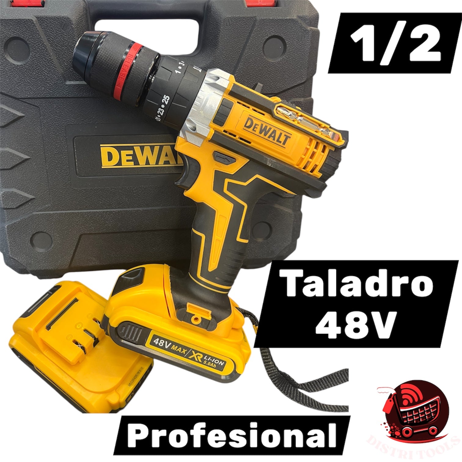 Taladro inalámbrico 48V 1/2 mandril metálico profesional