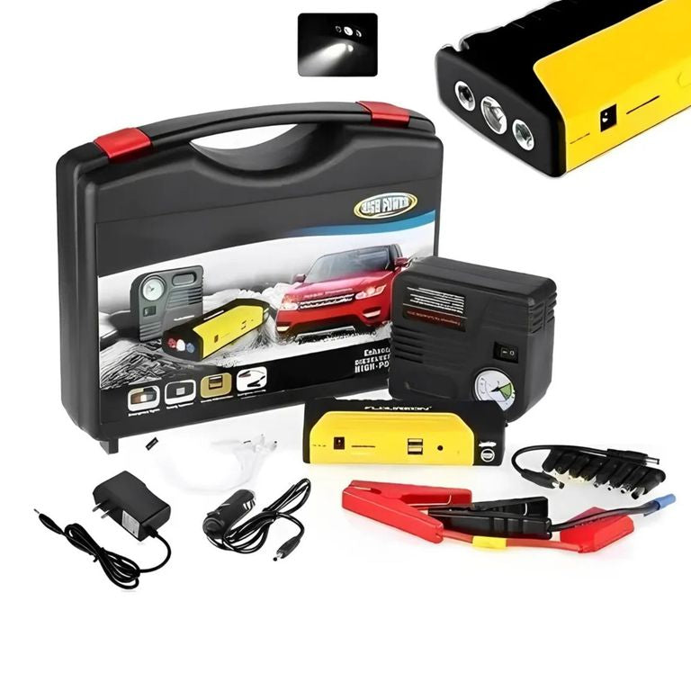 Iniciador de batería + compresor carro universal